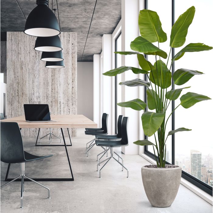 Hoge Kunstplant met Grote Groene Bladeren - Luxe Binnendecoratie