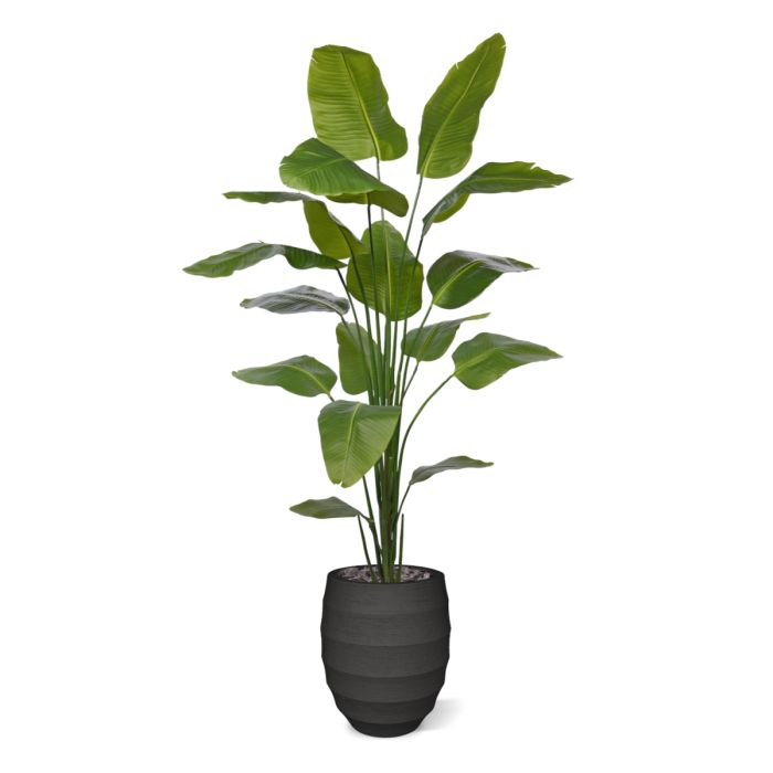 Hoge Kunstplant met Grote Groene Bladeren - Luxe Binnendecoratie