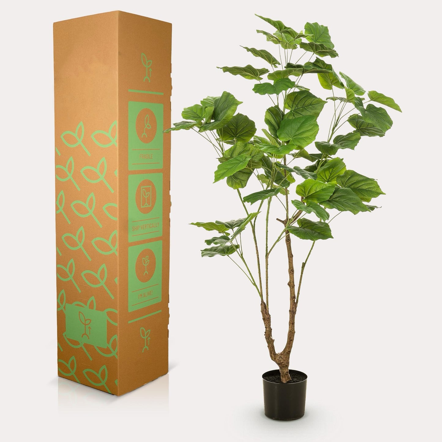 Ficus Umbellata kunstboom 125 cm | Grote kamerplant nep Ficus voor binnen