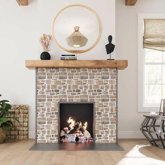 3D Steenlook Wandpanelen | Zelfklevend Vintage Muurdecor (Set van 10)