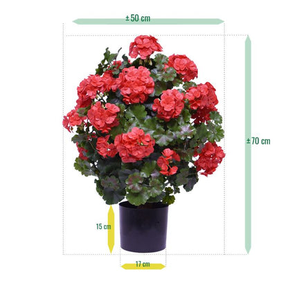 Rode Kunstplant in Pot - Sfeervolle Buitendecoratie
