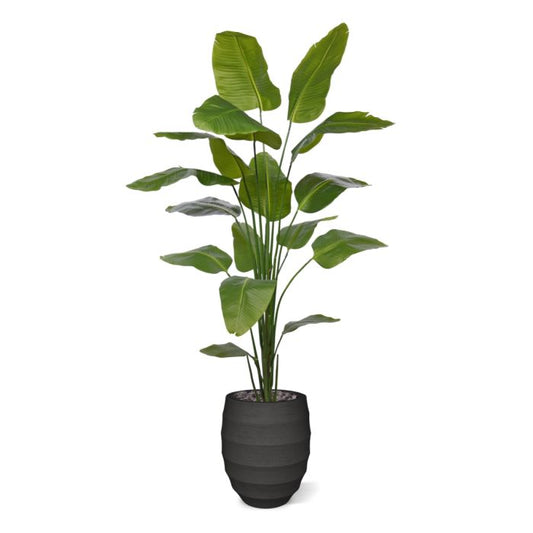 Hoge Kunstplant met Grote Groene Bladeren - Luxe Binnendecoratie