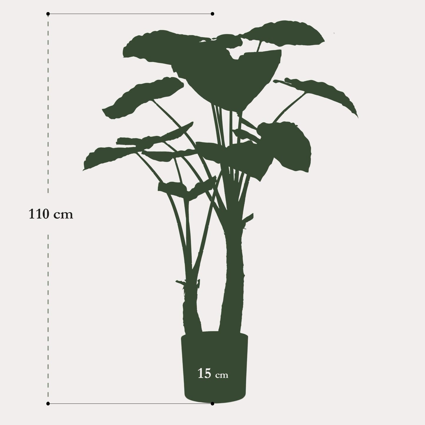 Kunstplant Alocasia Olifantsoor | 110 cm | Grote Tropische Bladplant | Realistisch & Elegant