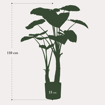 Kunstplant Alocasia Olifantsoor | 110 cm | Grote Tropische Bladplant | Realistisch & Elegant