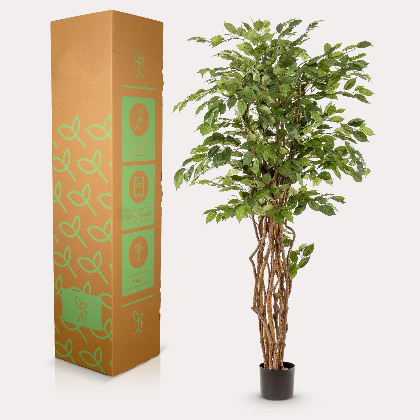 Kunstplant Ficus Liana 170 cm | Luxe Vioolbladplant | Direct Sfeereffect