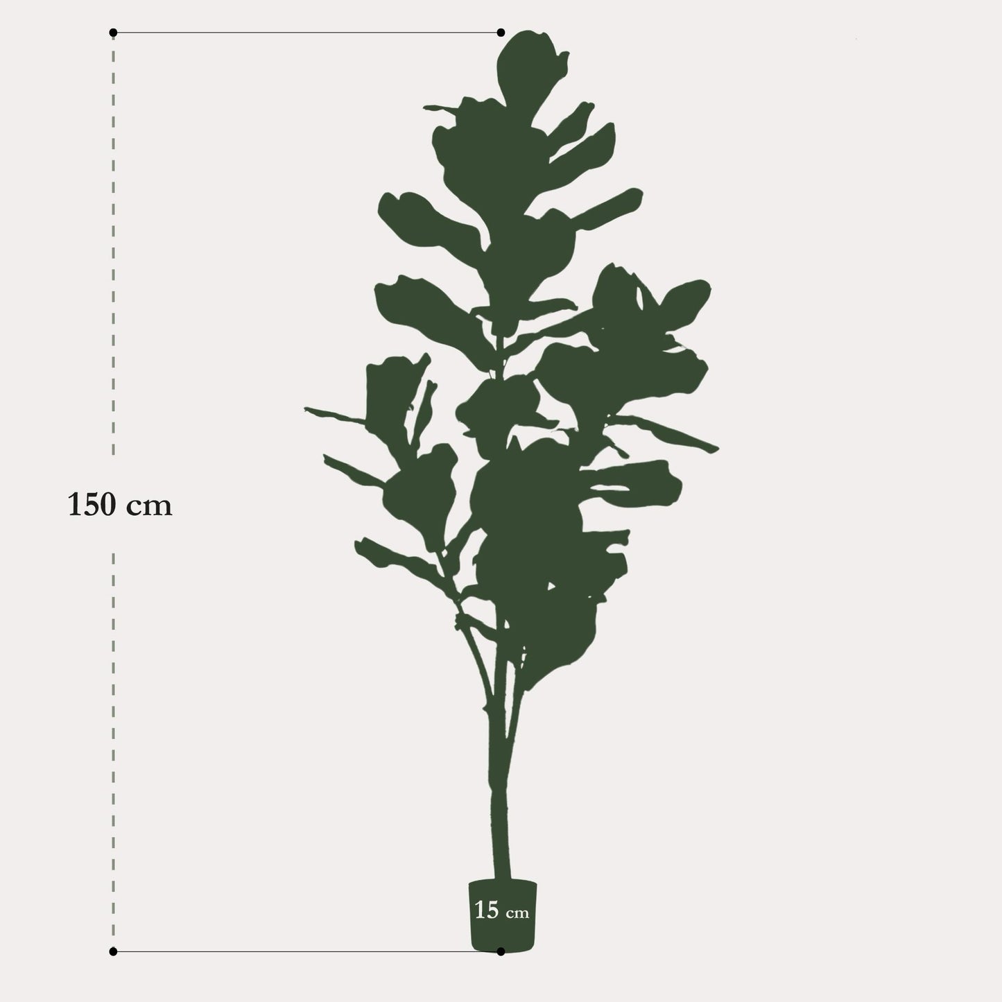 Grote Kunst Ficus 170 cm – Realistische Vioolbladplant | Modern Interieur