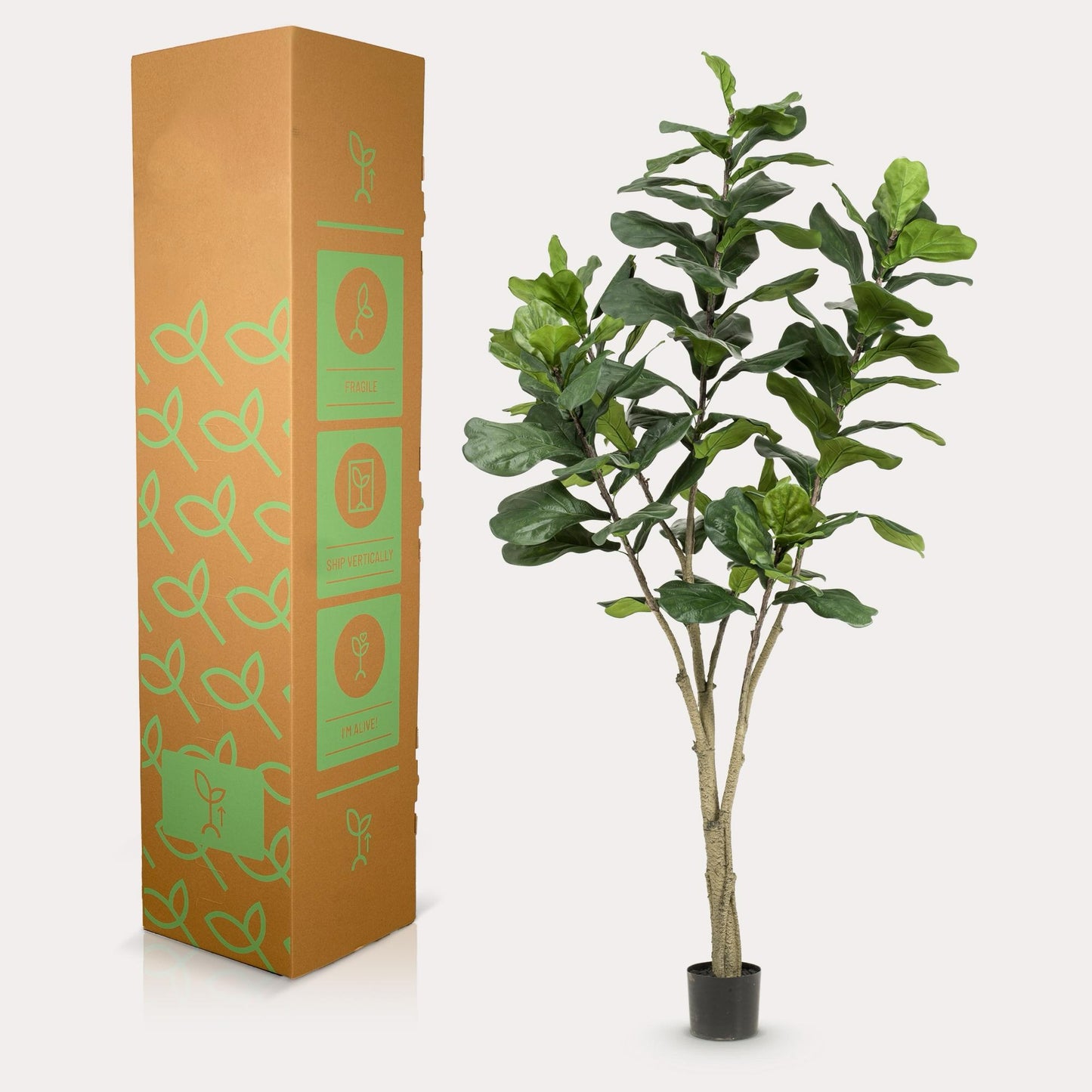 Kunstplant Ficus Premium 170 cm  | Stijlvolle Vioolbladplant | Volle Bladeren