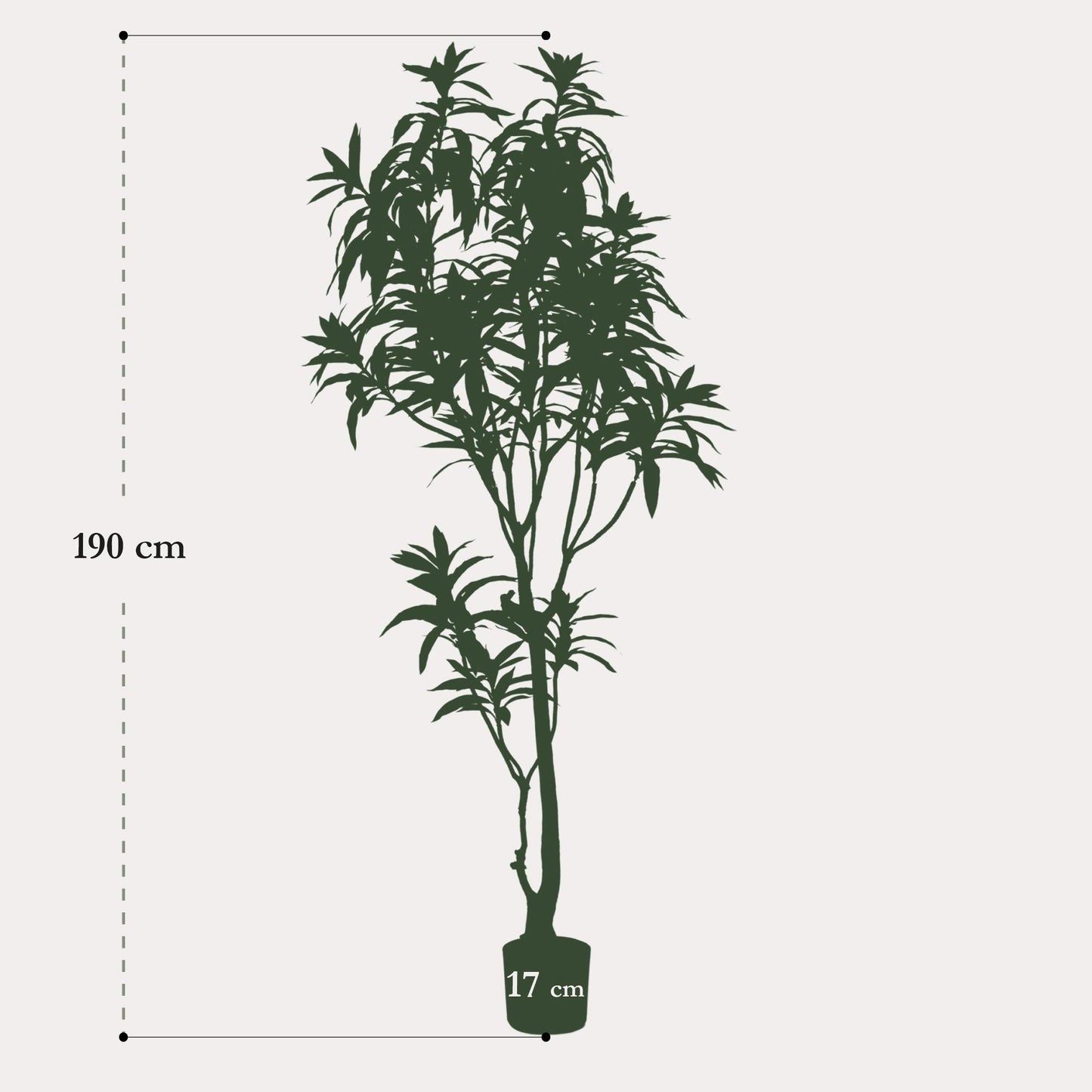 Kunstplant realistisch | 190 cm | Binnenplant | Dracaena Drakenboom