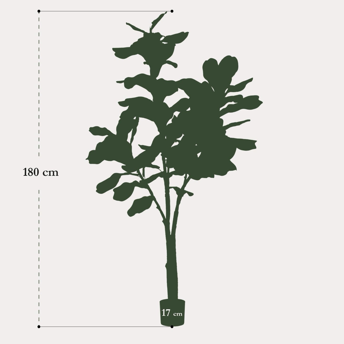 Kunstboom groen | 180 cm | Binnenplant | Ficus Lyrata Tabaksplant