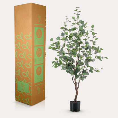 Kunstboom stijlvol | 120 cm | Binnenplant | Eucalyptus Blauwe Gomboom