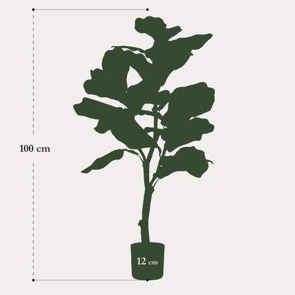 Kunstplant elegant groen | 90 cm | Binnenplant | Ficus Lyrata Tabaksplant