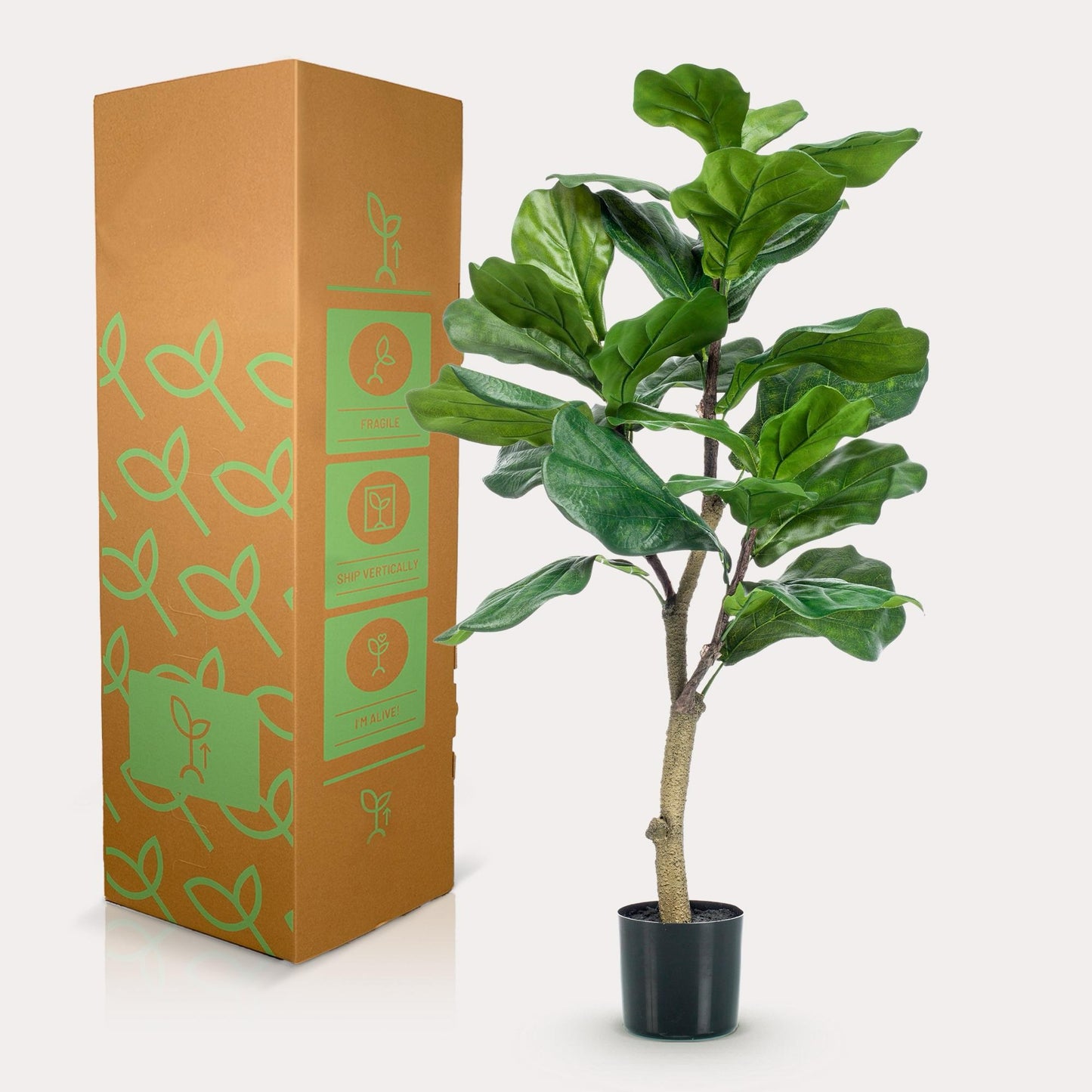Kunstplant elegant groen | 90 cm | Binnenplant | Ficus Lyrata Tabaksplant