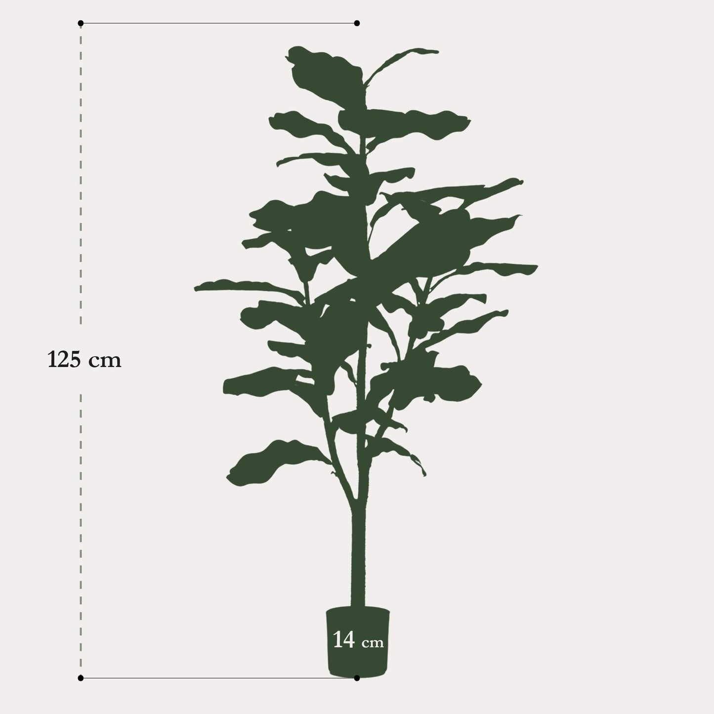 Kunstboom tropisch groen | 120 cm | Binnenplant | Ficus Lyrata Tabaksplant