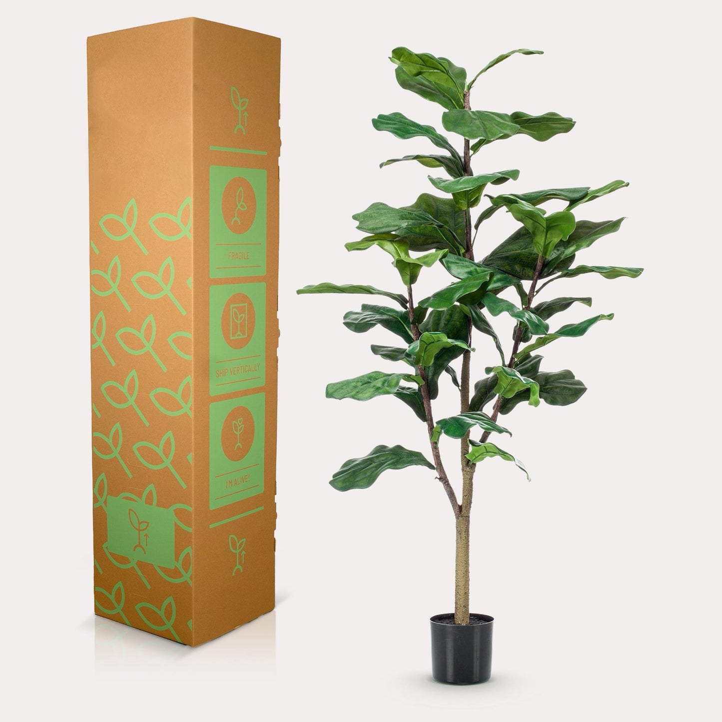 Kunstboom tropisch groen | 120 cm | Binnenplant | Ficus Lyrata Tabaksplant