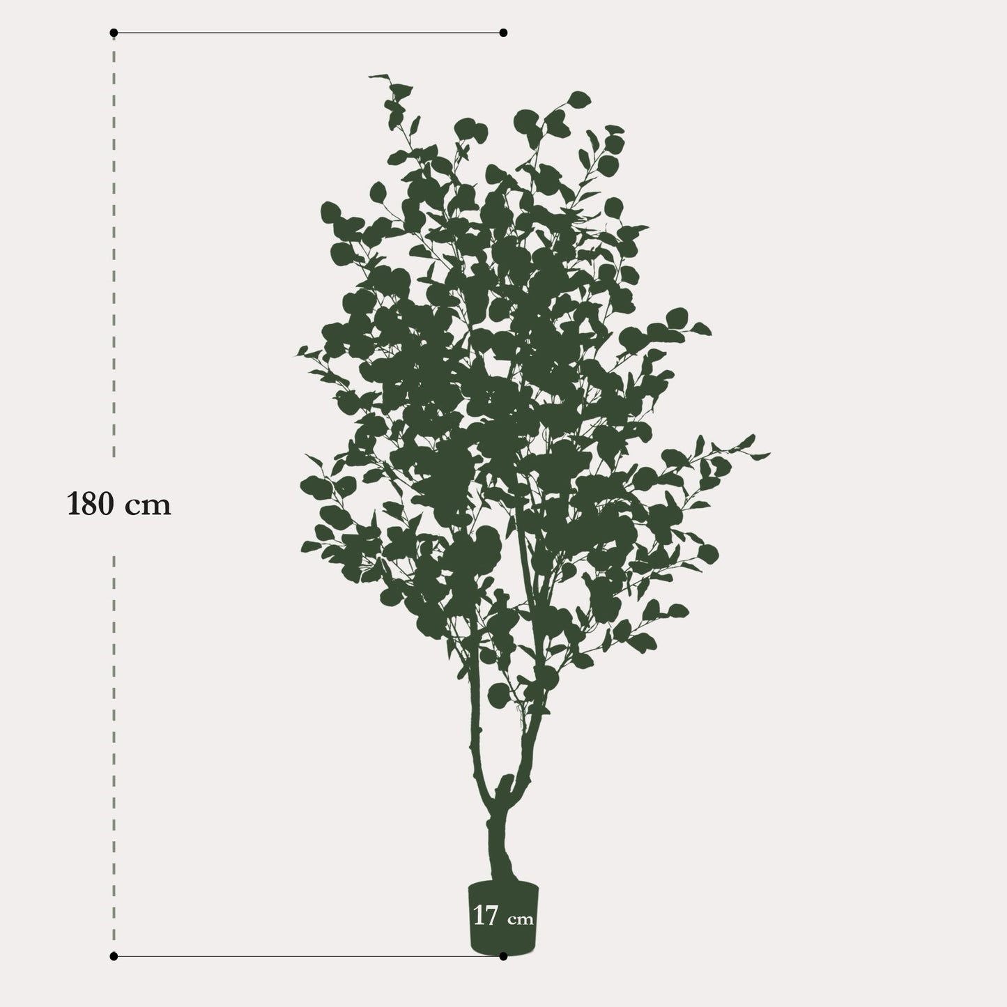 Kunstboom luxe zilvergroen | 180 cm | Binnenplant | Eucalyptus Blauwe Gomboom