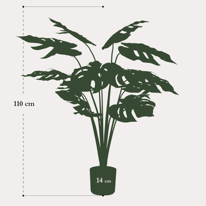 Kunstplant stijlvol | 95 cm | Binnenplant | Monstera Deliciosa Gatenplant