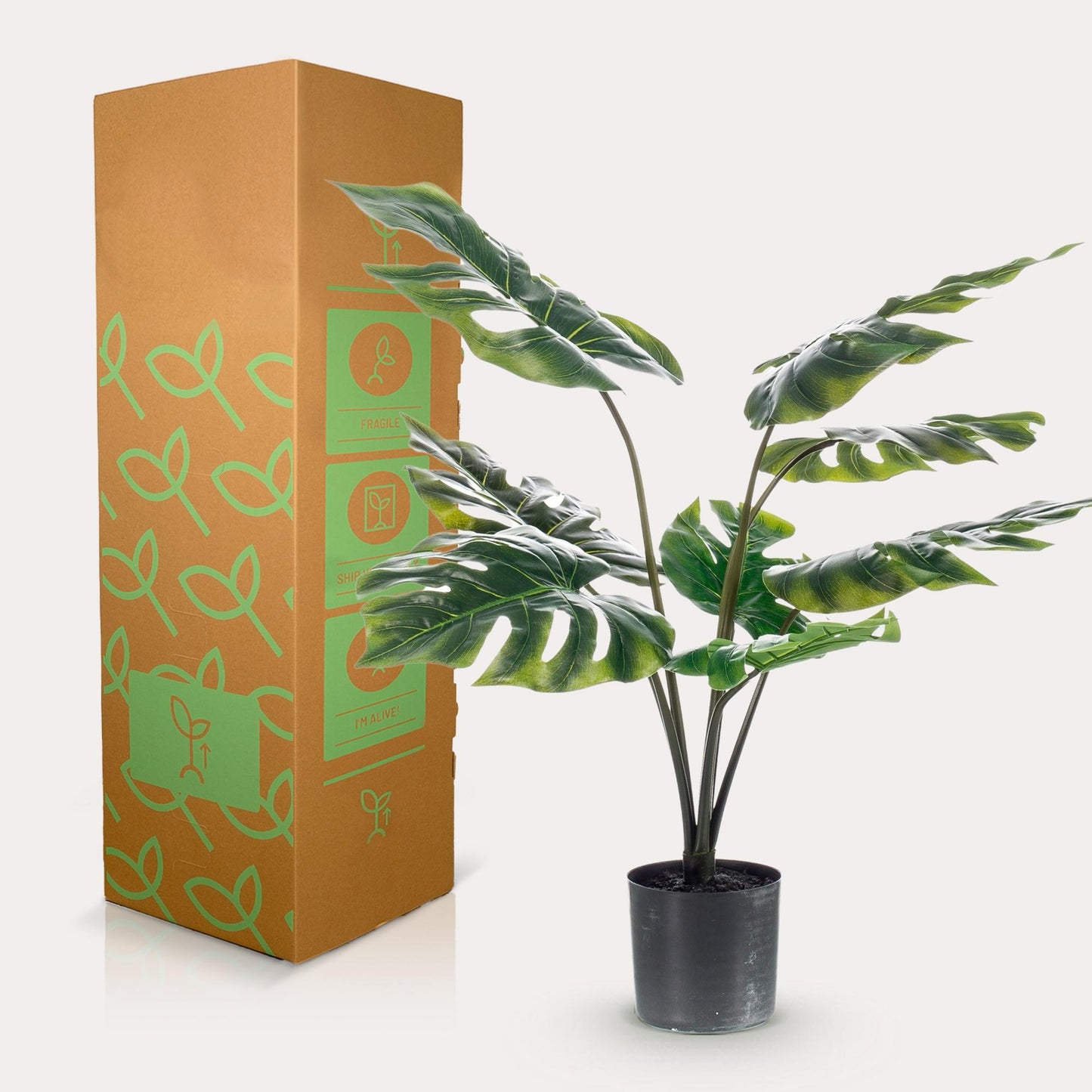 Monstera kunstplant 65 cm | Tropische gatenplant nepplant voor interieur