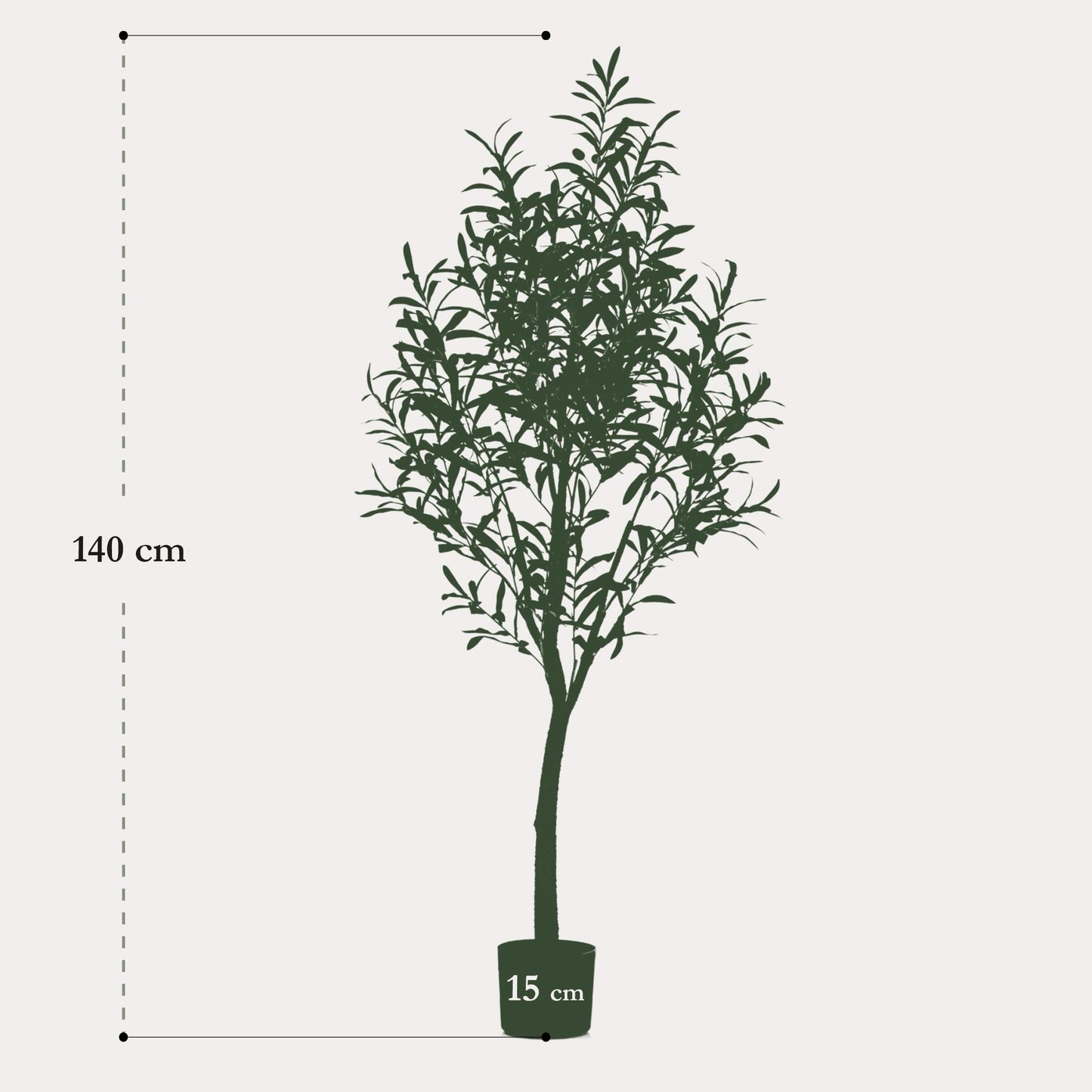 Olijfboom kunstplant 140 cm | Mediterrane nep olijfboom met olijven