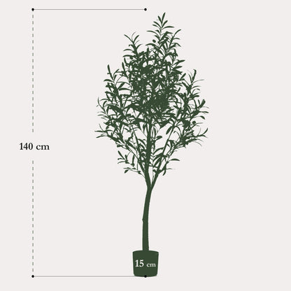 Olijfboom kunstplant 140 cm | Mediterrane nep olijfboom met olijven