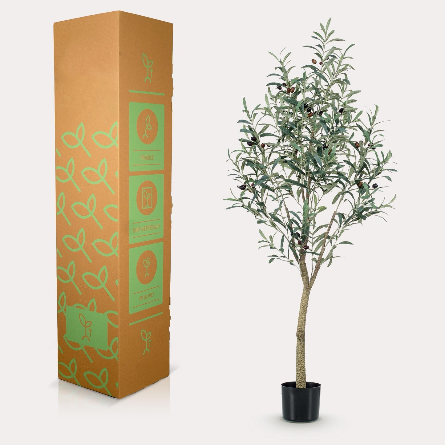 Olijfboom kunstplant 140 cm | Mediterrane nep olijfboom met olijven