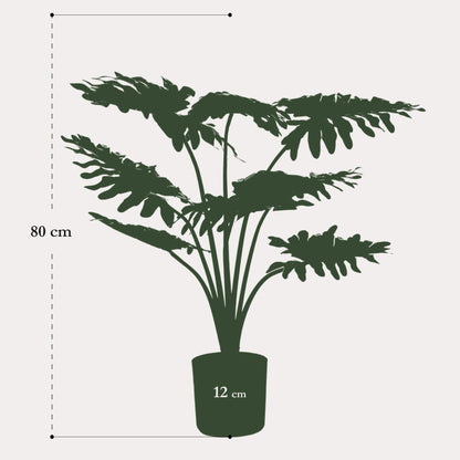 Philodendron kunstplant 60 cm | Compacte tropische nepplant voor binnen