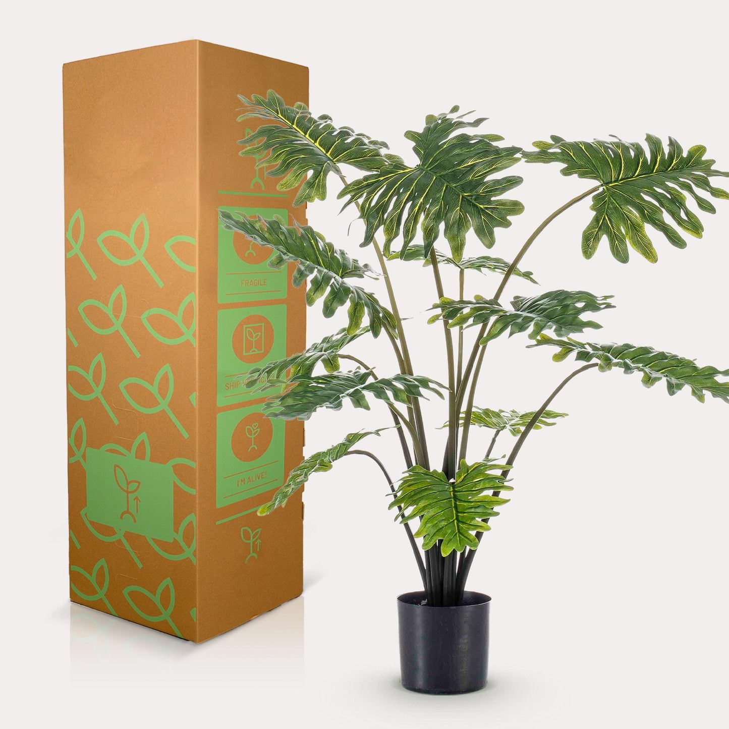 Philodendron kunstplant 80 cm | Realistische tropische nepplant binnen