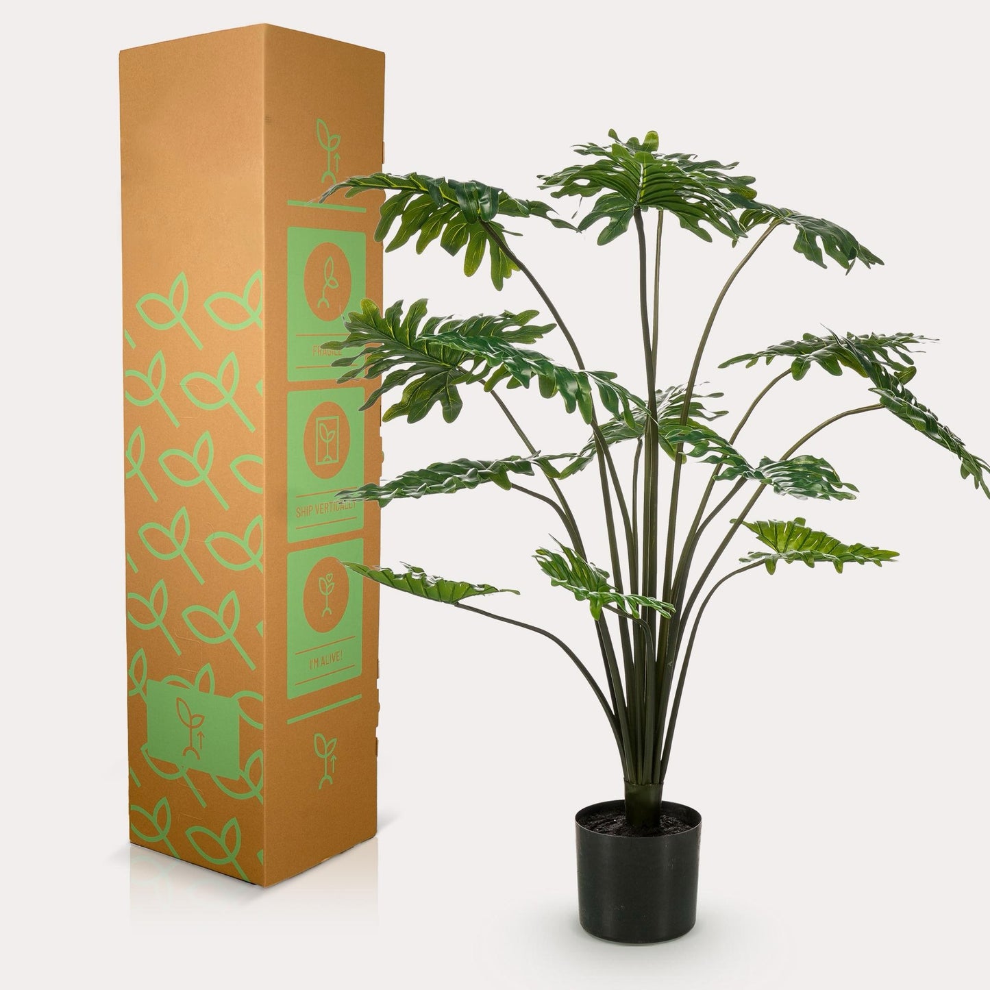 Philodendron kunstplant 105 cm | Grote tropische nepplant voor woonkamer & kantoor