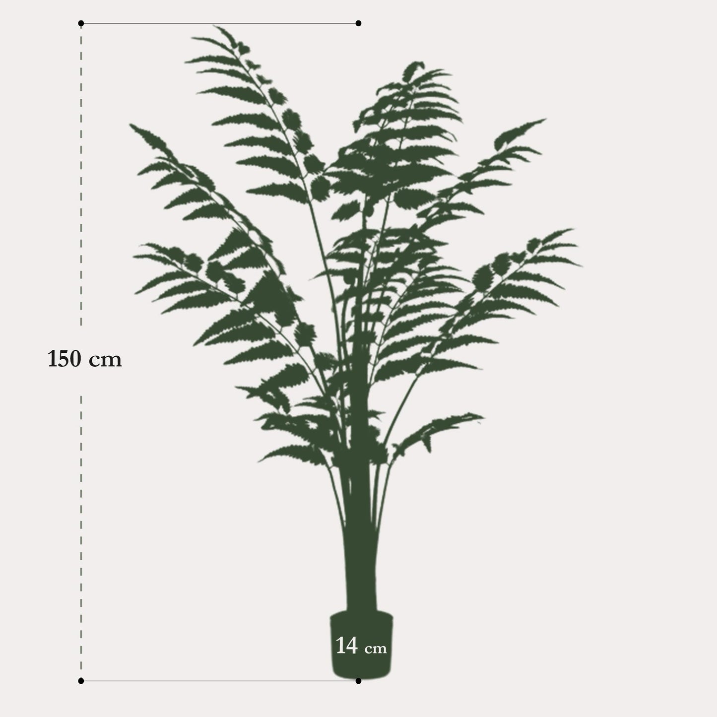 Ledervaren kunstplant 150 cm | Rumohra Adiantiformis grote kunstvaren