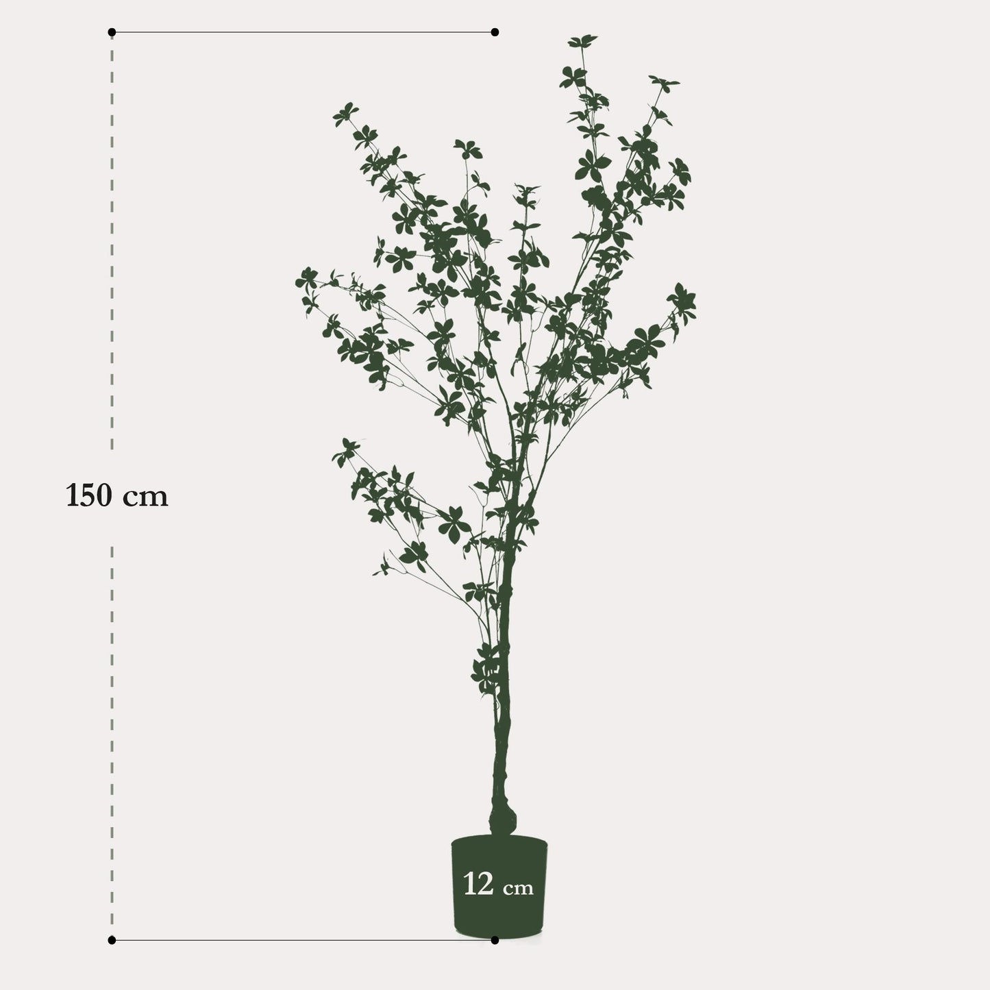 Oost-Indische kers kunstboom 150 cm | Tropische kunstboom voor binnen