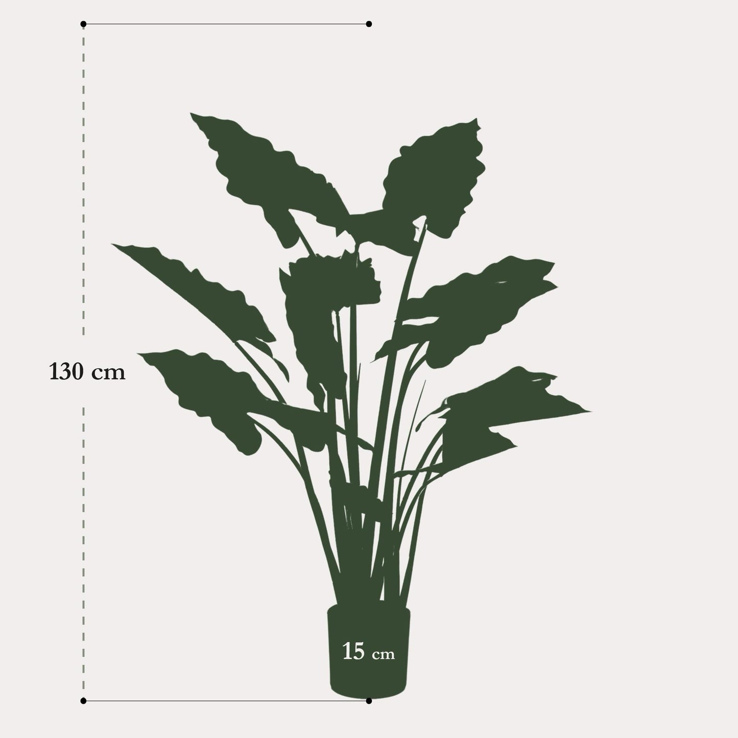 Colocasia Olifantsoor kunstplant 130 cm | Grote kunstplant met stelen