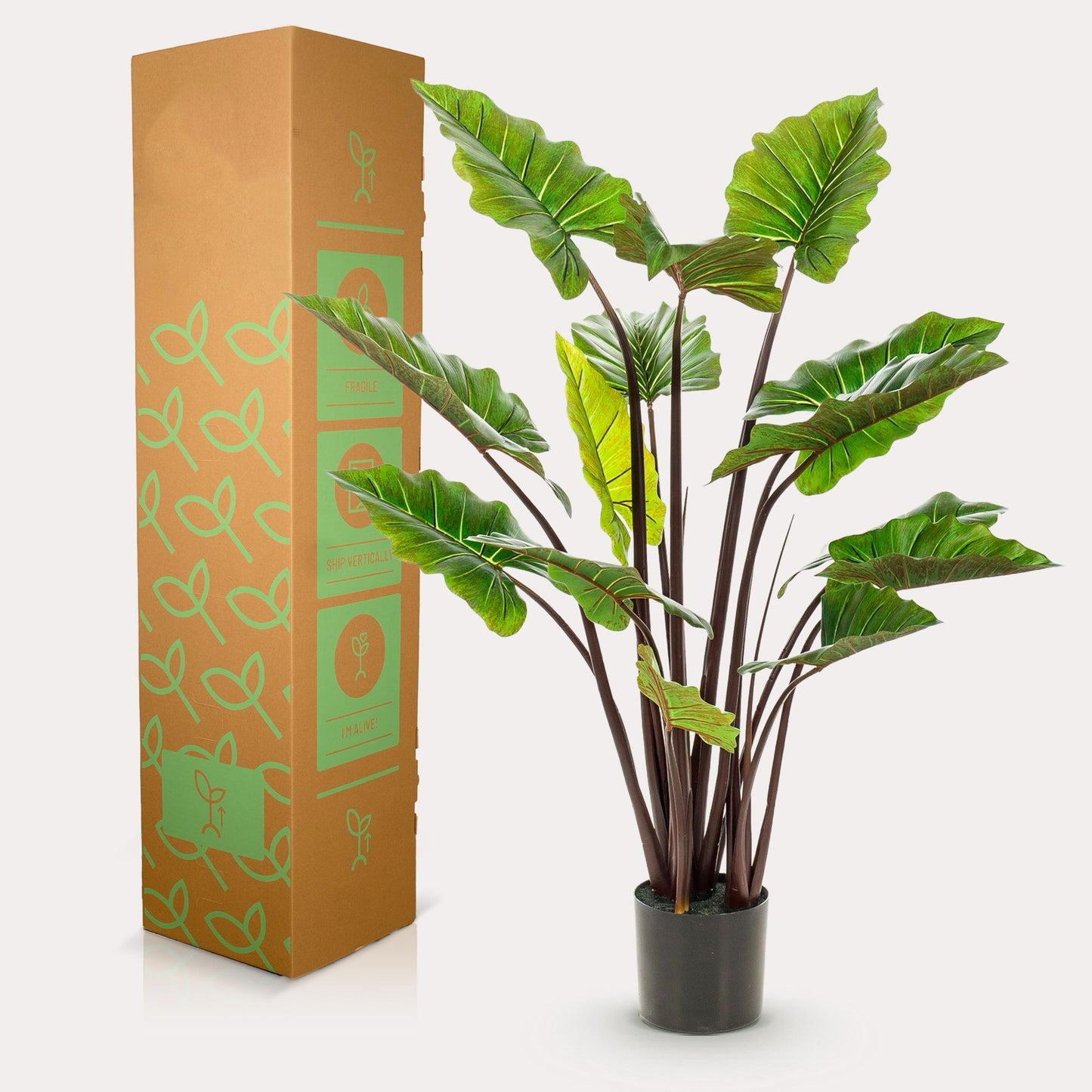 Colocasia Olifantsoor kunstplant 130 cm | Grote kunstplant met stelen