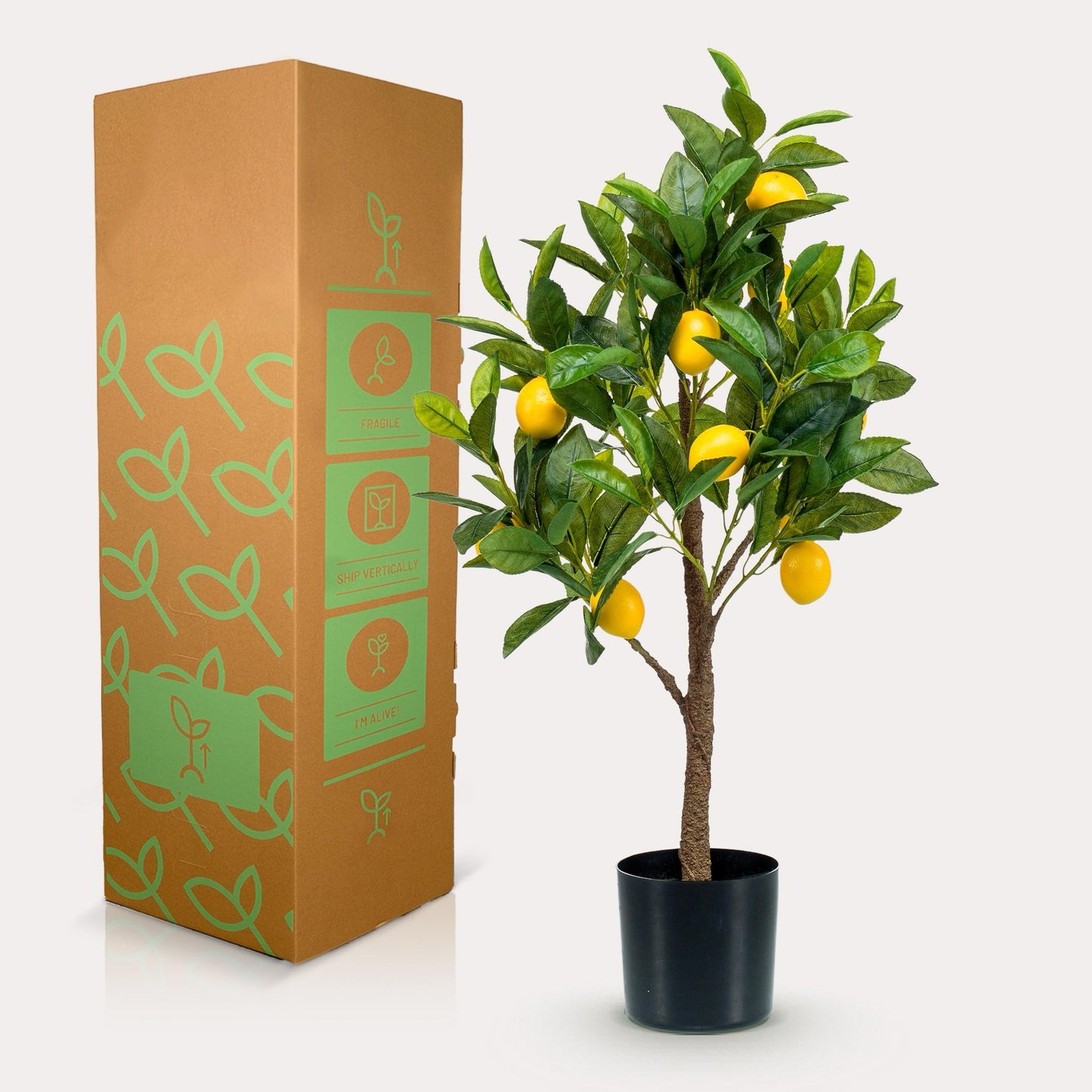 Citroenboom kunstplant 75 cm | Citrus limon kunstboom met nep citroenen