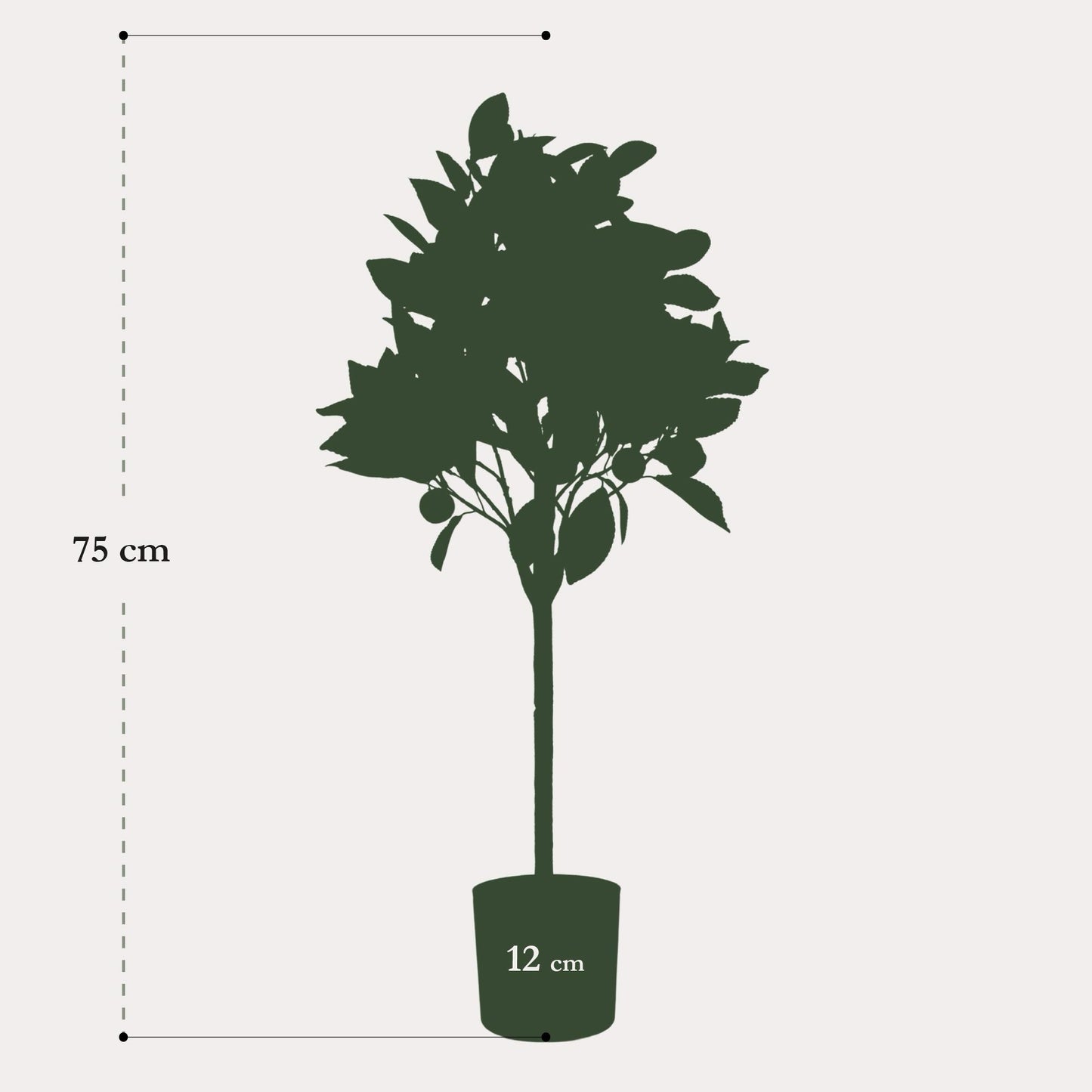 Kleine sinaasappelboom kunstplant 75 cm | Citrus kunstboom met oranje vruchten