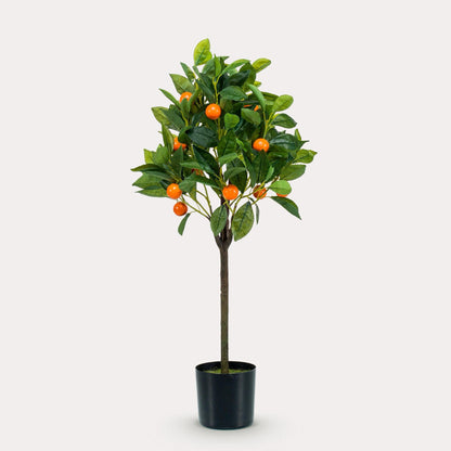 Kleine sinaasappelboom kunstplant 75 cm | Citrus kunstboom met oranje vruchten
