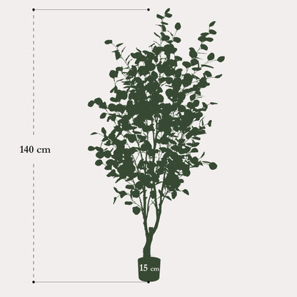 Eucalyptus kunstboom 140 cm | Blauwgroene nep eucalyptus binnen