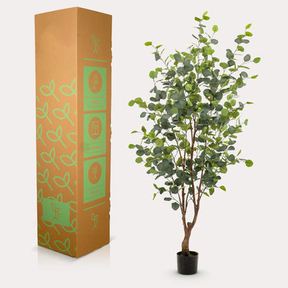Eucalyptus kunstboom 140 cm | Blauwgroene nep eucalyptus binnen