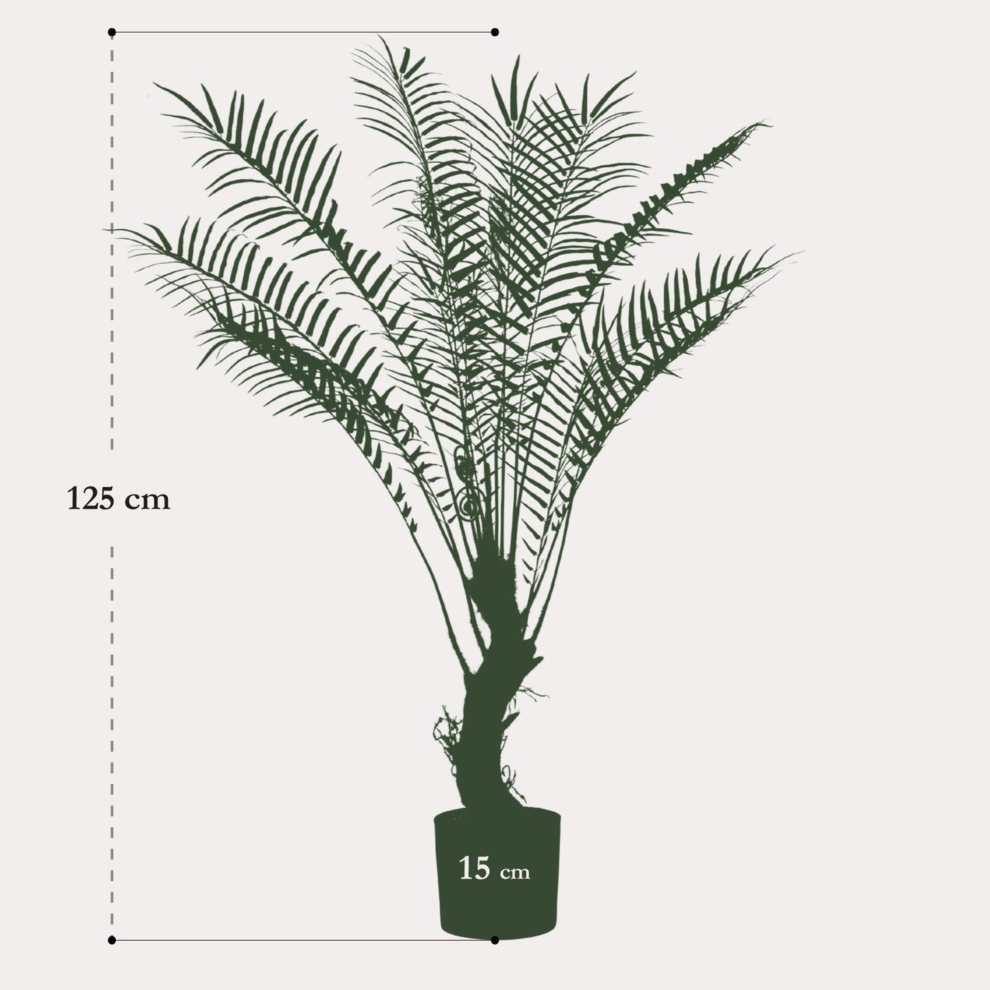 Boomvaren kunstplant 125 cm | Grote kunstvaren groene binnenplant