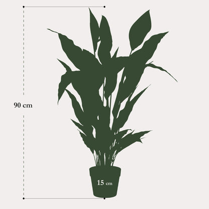 Spathiphyllum kunstplant wit 90 cm | Lepelplant nepplant voor binnen