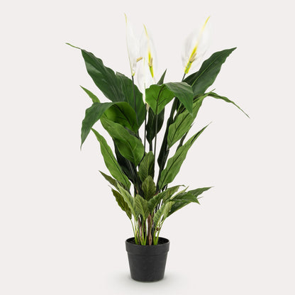 Spathiphyllum kunstplant wit 90 cm | Lepelplant nepplant voor binnen