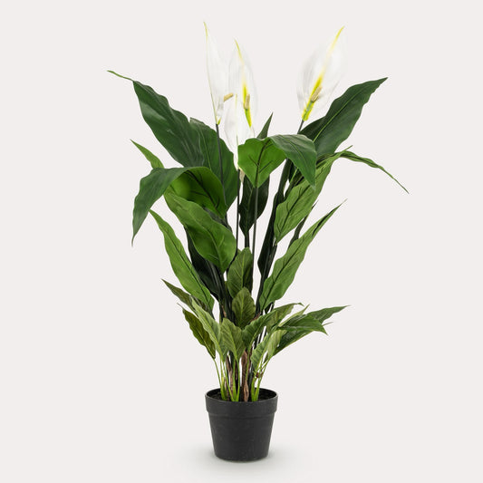 Spathiphyllum kunstplant wit 90 cm | Lepelplant nepplant voor binnen