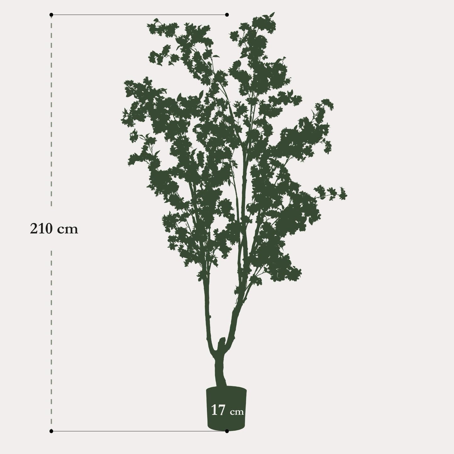 Kersenbloesem kunstboom roze 210 cm | Grote Japanse bloesemboom kunst