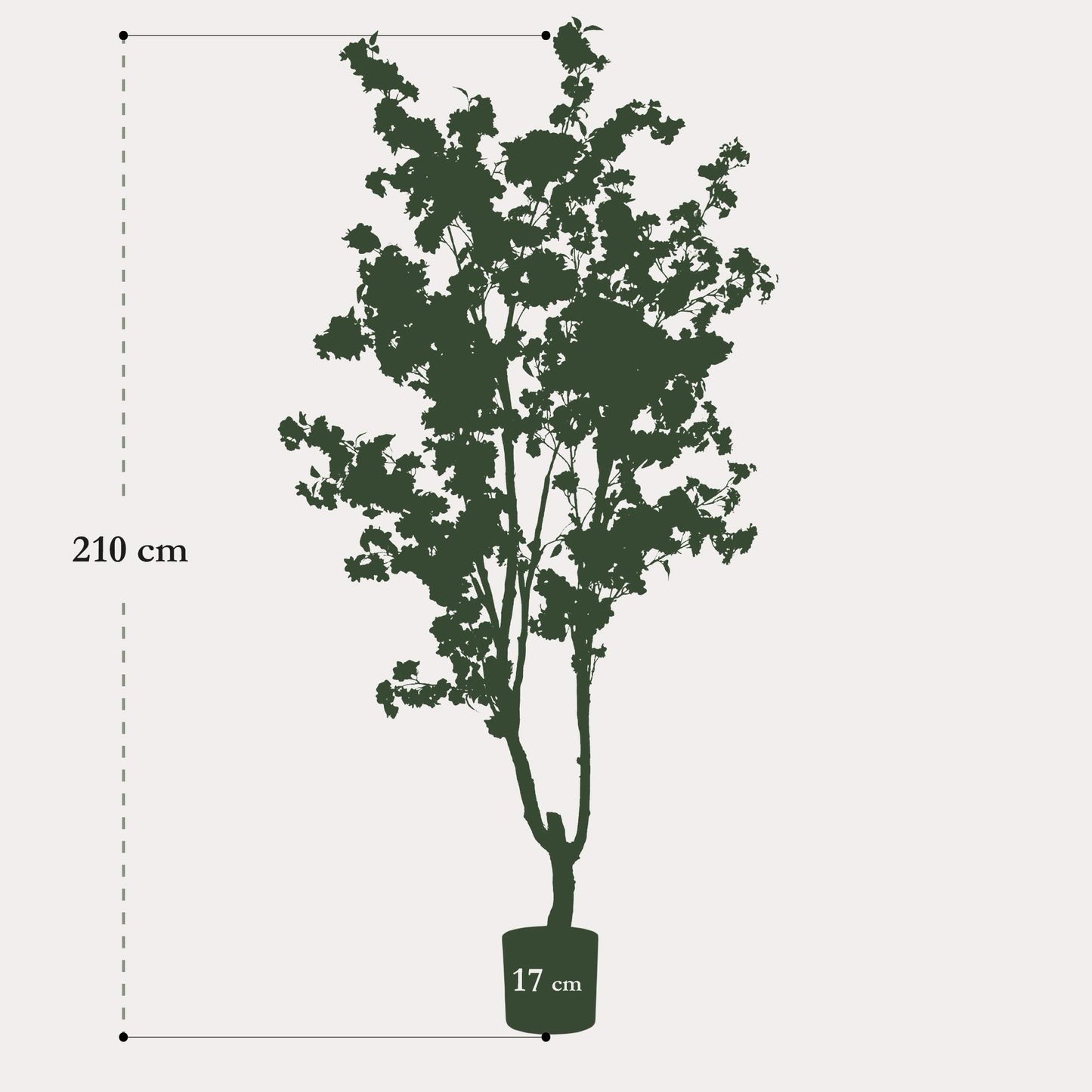 Kersenbloesem kunstboom wit 210 cm | Grote kunstboom met bloemen
