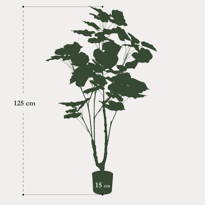 Ficus Umbellata kunstboom 125 cm | Grote kamerplant nep Ficus voor binnen