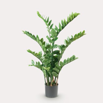 Kunstpalm 110 cm | Realistische Zamioculcas Binnenplant | Grote Kunstplant voor Woonkamer of Kantoor