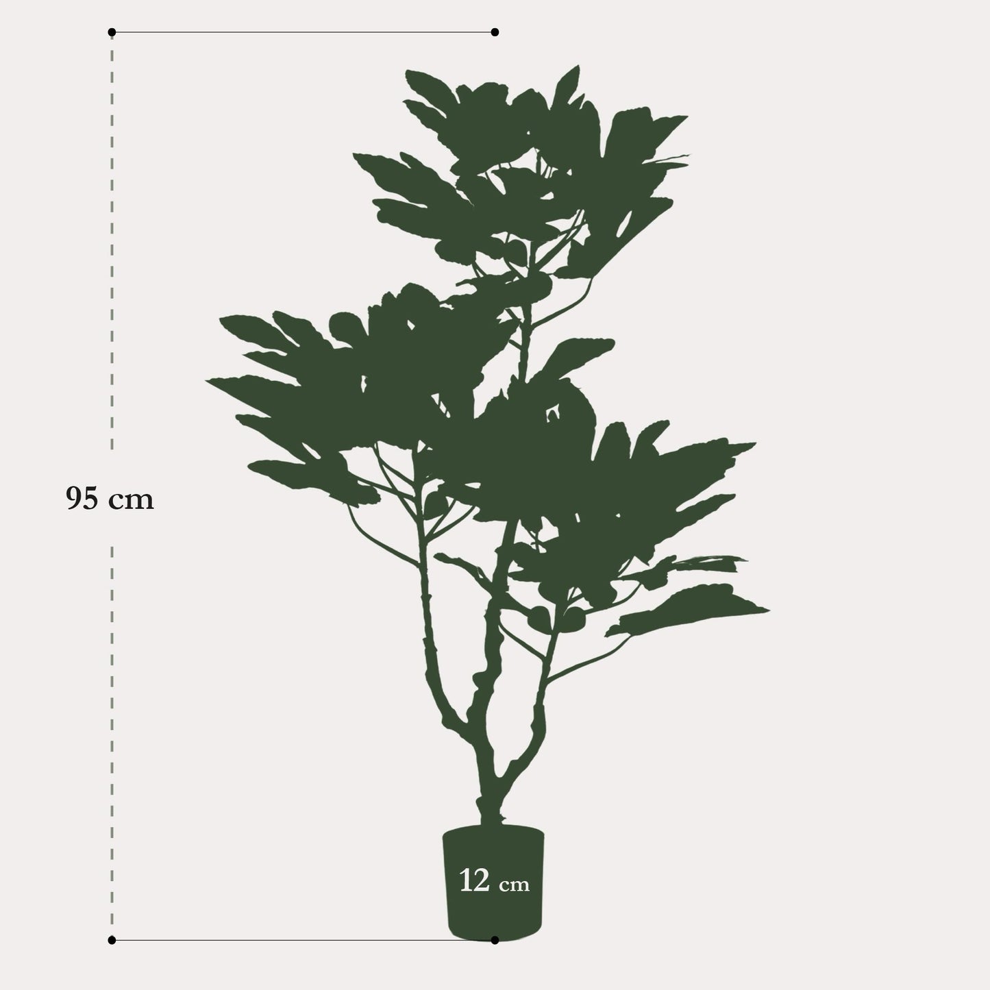 Ficus Carica kunstboom 95 cm | mediterrane vijgenboom kunstplant voor binnen
