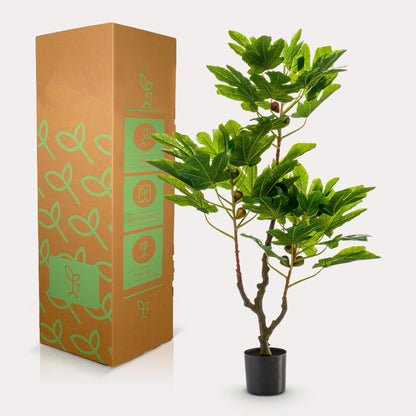 Ficus Carica kunstboom 95 cm | mediterrane vijgenboom kunstplant voor binnen