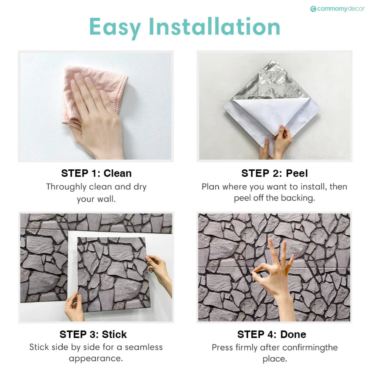 3D Steenlook Peel & Stick Wandpanelen | Zelfklevend & Waterdicht (30×30 cm)