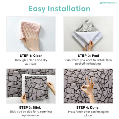 3D Steenlook Peel & Stick Wandpanelen | Zelfklevend & Waterdicht (30×30 cm)