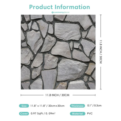 3D Steenlook Peel & Stick Wandpanelen | Zelfklevend & Waterdicht (30×30 cm)