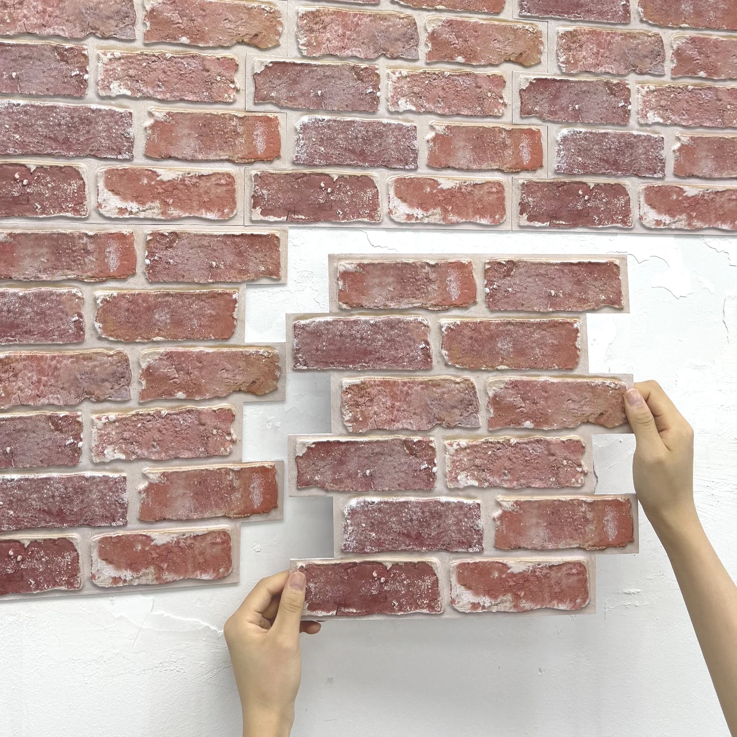 3D Baksteenlook Wandpanelen (Set van 10) | Zelfklevend Peel & Stick | Waterdicht & Warmtebestendig Muurdecor
